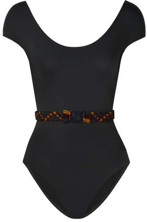 Mambo Sierra Belted Swimsuit - Charcoal