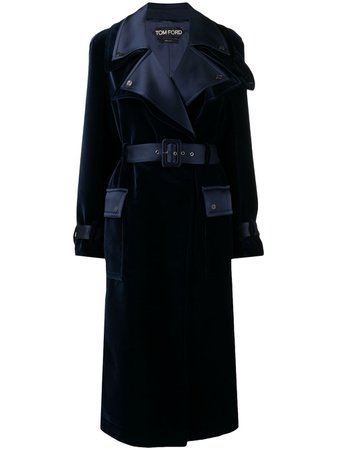 TOM FORD notched-lapels Belted Coat - Farfetch