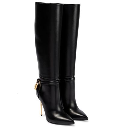 Tom Ford - Padlock 105 leather knee-high boots | Mytheresa