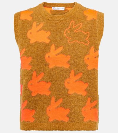 Intarsia Sweater Vest in Beige - JW Anderson | Mytheresa