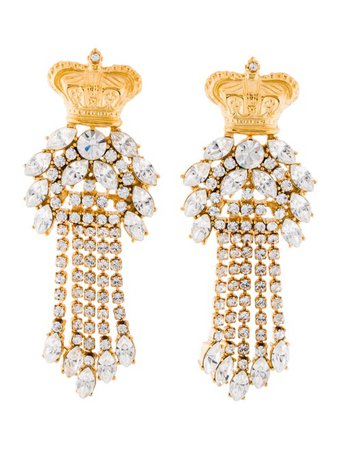 Tom Binns Crystal Punk Crown Drop Earrings - Earrings - W4T21421 | The RealReal
