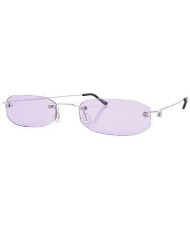 Shop MONSTER purple vintage rimless sunglasses for women - Giant Vintage Sunglasses