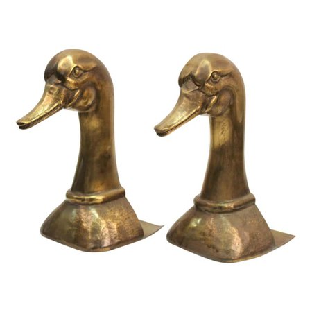 1970s Sarreid Spanish Modern Brass Duck Bookends - a Pair | Chairish