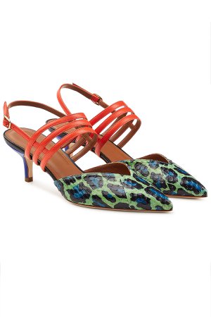 Lisa Kitten Heel Sandals with Snakeskin and Leather Gr. IT 38.5