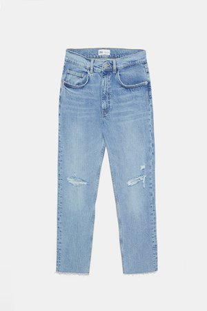 RIPPED MID-RISE SLOUCHY JEANS-New Fits-JEANS-WOMAN | ZARA United States
