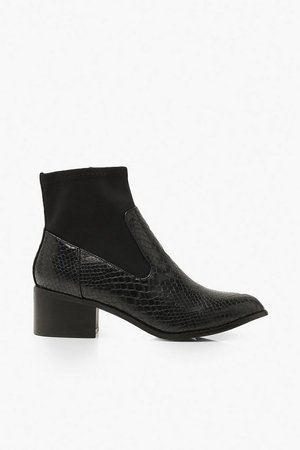 Sock Style Chelsea Boots | Boohoo black