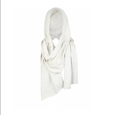 white hooded scarf