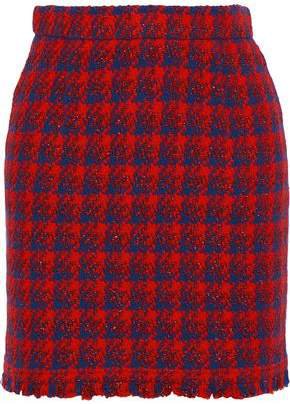 Quisera Metallic Houndstooth Tweed Mini Skirt