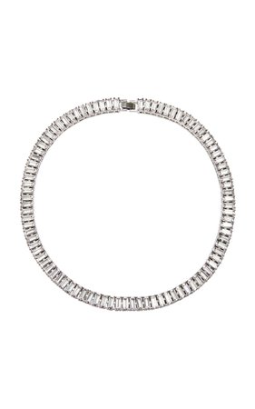 FALLON Swag Crystal-Embellished Brass Collar Necklace by FALLON | Moda Operandi