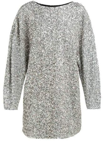 Xana Sequin Embellished Mini Dress - Womens - Silver