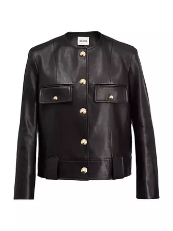 Shop Khaite Laybin Leather Jacket | Saks Fifth Avenue