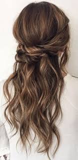 curled half pinned hair brunette - Google Search