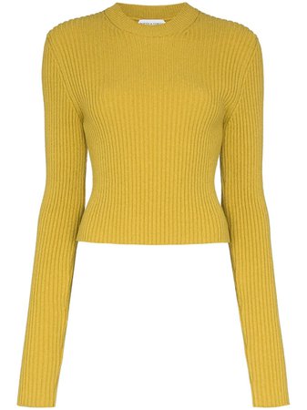 Shop yellow Bottega Veneta ribbed-knit jumper with Express Delivery - Farfetch