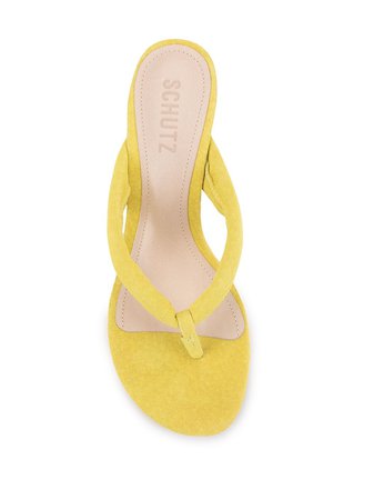 Schutz Thong Mule Sandals S2092400010006UX37 Yellow | Farfetch