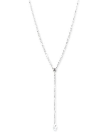 Givenchy Crystal Lariat Necklace, 16"' + 3" extender & Reviews - Necklaces - Jewelry & Watches - Macy's
