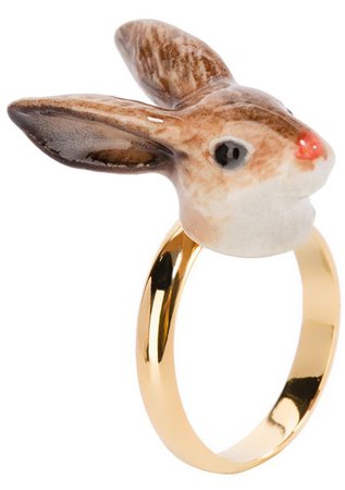 Iris Trends Brown Rabbit Gold Ring