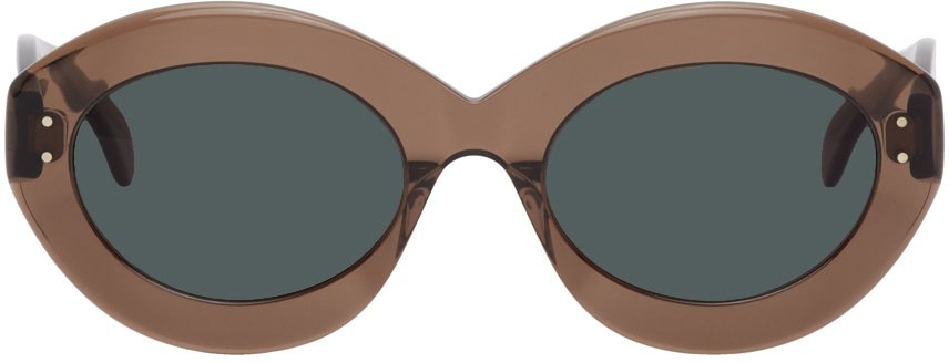 ALAÏA: Brown Oversized Cat Eye Sunglasses