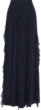 Serafin Ruffled Silk-georgette Maxi Skirt