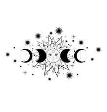 celestial moon phases tattoo drawing - Google Search
