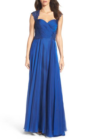 La Femme Ruched Chiffon A-Line Gown | Nordstrom