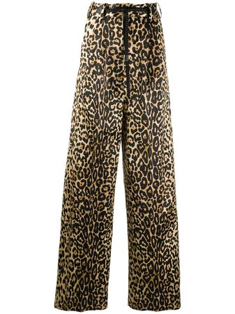 TOM FORD leopard print wide-leg trousers - FARFETCH