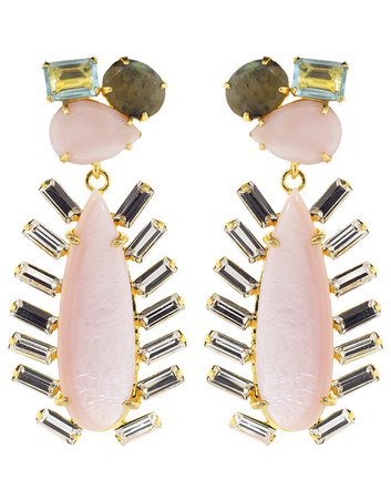 Pink Opal and Blue Quartz Earrings | Marissa Collections