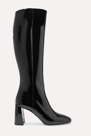 85 Patent-leather Knee Boots - Black