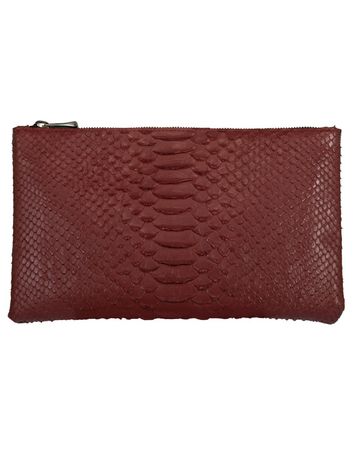 Scarlet Small Python Effect Clutch | Marissa Collections
