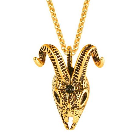 goat skull necklace gold - Google Search