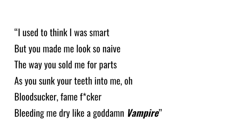 Vampire by Oliva Rodrigo Lyrics
