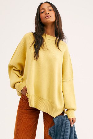 Easy Street Tunic Sweater Yellow | Free People