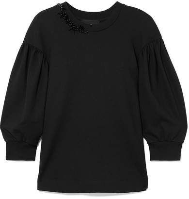 Embellished Stretch-jersey Sweatshirt - Black