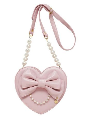 pink heart pearl bag