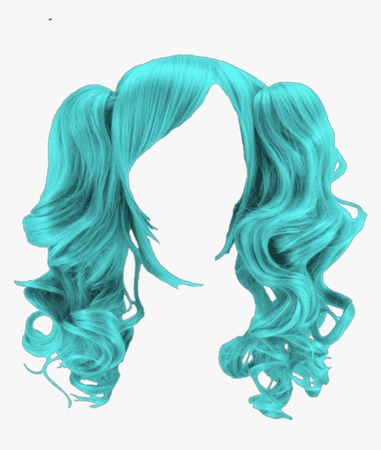 turquoise/teal/blue pigtails hair