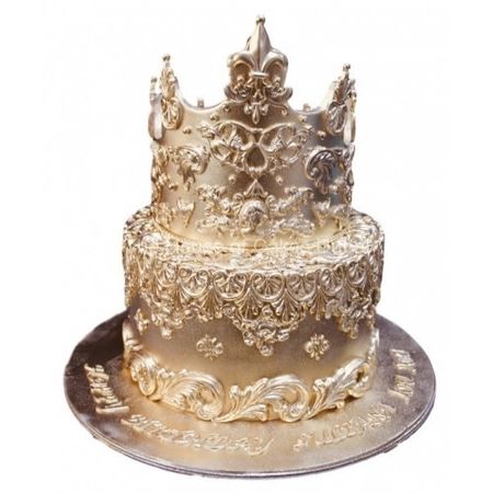 Gold cake with crown