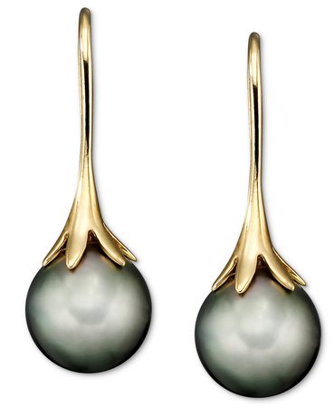 Macy's 14k Gold Cultured Tahitian Pearl Earrings