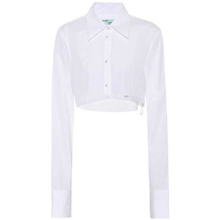 Off-White Cropped Cotton Shirt
