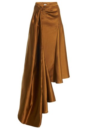 Rosie Assoulin Asymmetric Silk Skirt