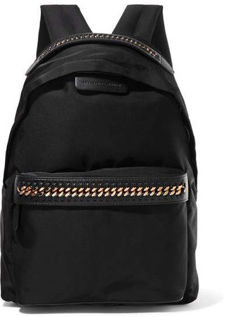 The Falabella Faux Leather-trimmed Shell Backpack - Black
