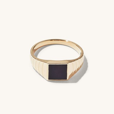 Mejuri - Black Onyx Square Signet Ring  | ShopLook