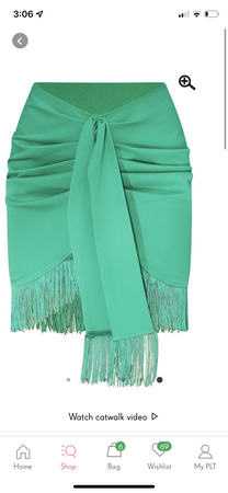 green tassel skirt