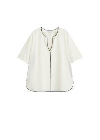Violeta BY MANGO Contrast trim blouse