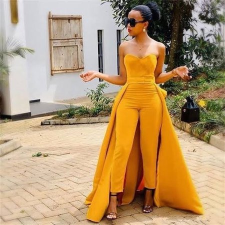 Yellow Mustard Removable Skirt with Jumpsuit