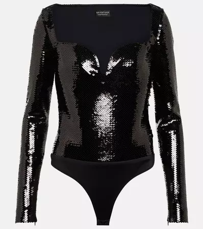 Sequined bodysuit in black - Balenciaga | Mytheresa