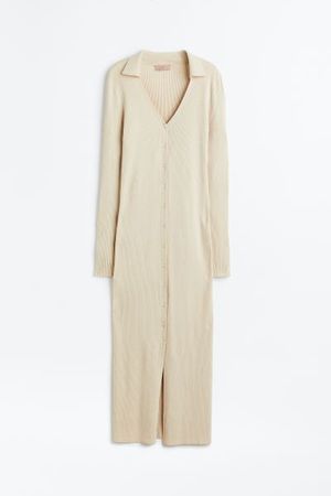 Rib-knit Dress - Light beige - Ladies | H&M US