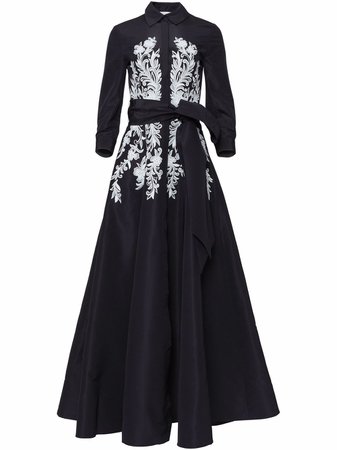 Carolina Herrera Embroidered long-sleeve Dress - Farfetch