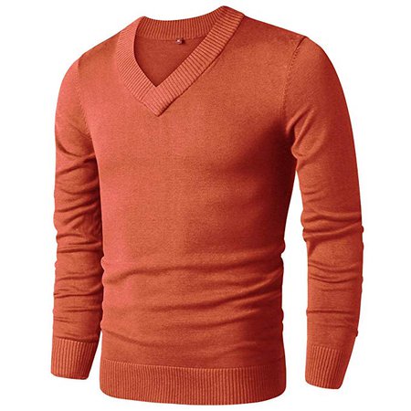 LTIFONE Mens Slim Comfortably Knitted Long Sleeve V-Neck Sweaters at Amazon Men’s Clothing store