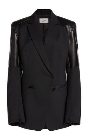 Faux Leather-Trimmed Blazer Jacket By Coperni | Moda Operandi