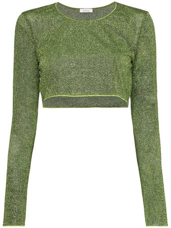 Oseree Lumiere Lurex Cropped Top - Farfetch