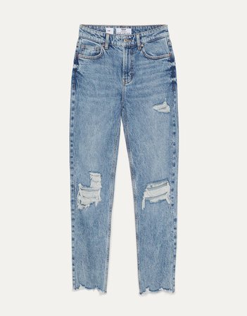Slim fit ripped jeans - Jeans - Bershka Indonesia